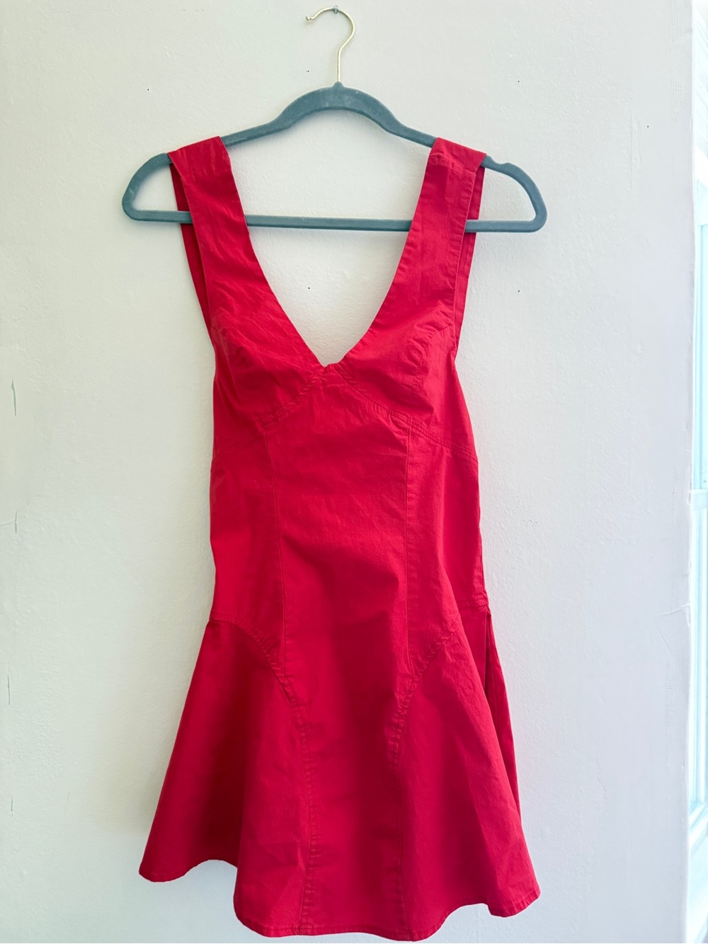 Free People Red Structured Summer Dress